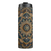 Elegante blaue und goldene Mandala-Muster-Schlankw