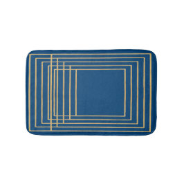 Elegante blaue und goldene Rahmen Bath Mat Badematte