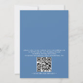 Elegante blaue und orange wilde Blumen QR-Code-Hoc Einladung (Rückseite)