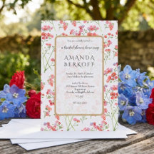 Elegante blaue und rote Blumen Brautparty 