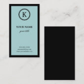 Elegante blaue und schwarze visitenkarte (Vorne/Hinten)