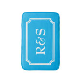 Elegante blaue und weiße badematte (Vorderseite Vertikal)