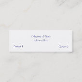 Elegante blaue und weiße barocke Visitenkarte (Rückseite)