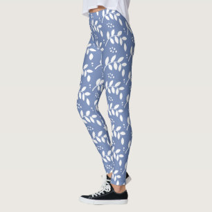 Elegante blaue und weiße Beeren und Leggings