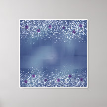 Elegante blaue und weiße gesteppte Canvas Print
