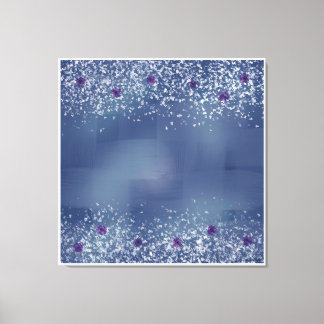 Elegante blaue und weiße gesteppte Canvas Print Leinwanddruck