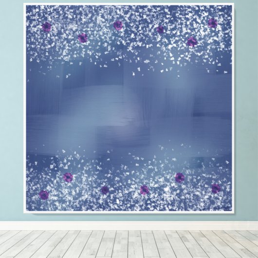 Elegante blaue und weiße gesteppte Canvas Print Leinwanddruck (Insitu (Holzboden))