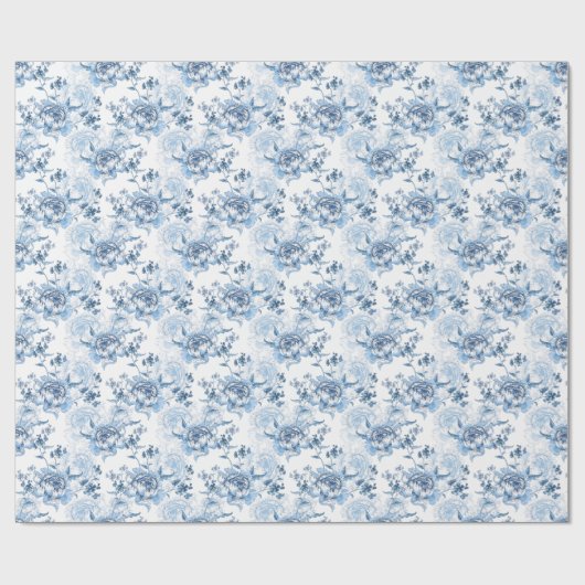 Elegante blaue und weiße Gravitation Geschenkpapier (Flach)