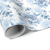 Elegante blaue und weiße Gravitation Geschenkpapier (Rolleneckpunkt)