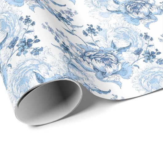 Elegante blaue und weiße Gravitation Geschenkpapier (Rolleneckpunkt)