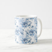 Elegante blaue und weiße Gravitation Kaffeetasse (VorderseiteRechts)