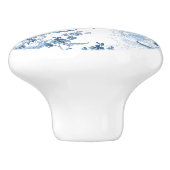 Elegante blaue und weiße Gravitation Keramikknauf (Seitenansicht)