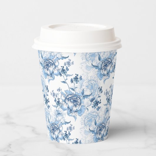 Elegante blaue und weiße Gravitation Pappbecher (Links)