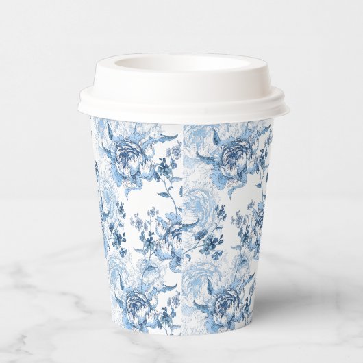 Elegante blaue und weiße Gravitation Pappbecher (Rechts)