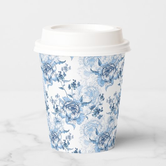 Elegante blaue und weiße Gravitation Pappbecher (Vorderseite)