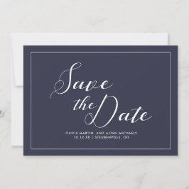 Elegante blaue und weiße Hochzeit Save The Date