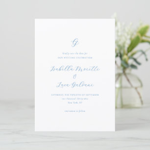 Elegante blaue und weiße Küstenhochzeit im Chic-St Save The Date