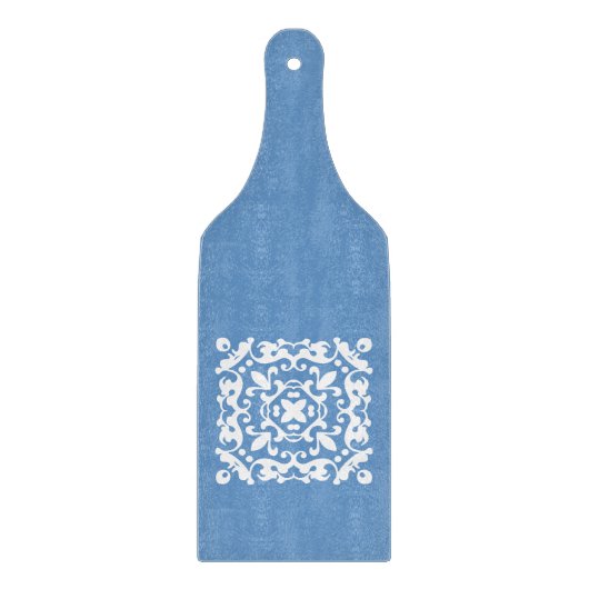 Elegante blaue und weiße Land-Küche Schneidebrett (Vorderseite)