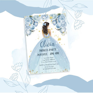 Elegante blaue und weiße Quinceañera Einladung