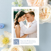 Elegante blaue viktorianische Blumen-QR-Code-Hochz Save The Date