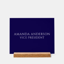 Elegante blaue Vizepräsident Titel Namensschild