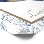 Elegante Blaue Vogelwelt Landschaftspflege Poster (Ecke)