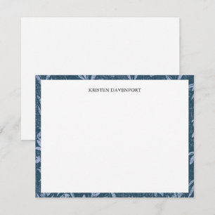Elegante blaue Wasserfarbe florale Umrandung chic Mitteilungskarte