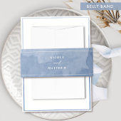 Elegante, blaue Wasserfarbe, Hochzeit Einladungsbanderole