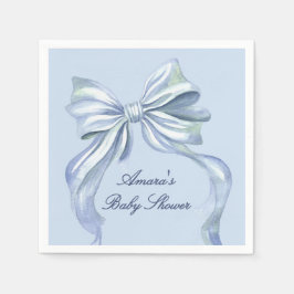 Elegante Blaue Wasserfarbe Schleife Jungen-Baby-Pa Serviette