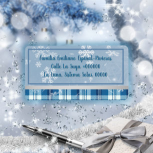 Elegante Blaue Weihnachtliche Adressetiketten