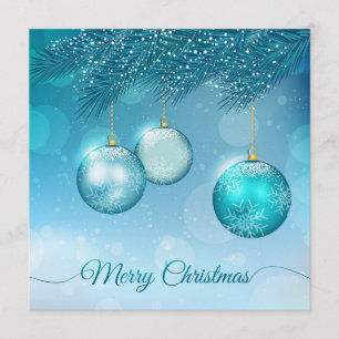 Elegante blaue Weihnachtsbaum-Ornament-Einladung Einladung