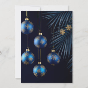 Elegante blaue Weihnachtsdekorationen Karte