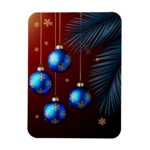 Elegante blaue Weihnachtsdekorationen Magnet