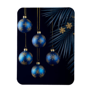 Elegante blaue Weihnachtsdekorationen Magnet