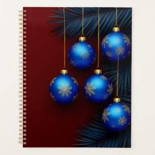 Elegante blaue Weihnachtsdekorationen Planer