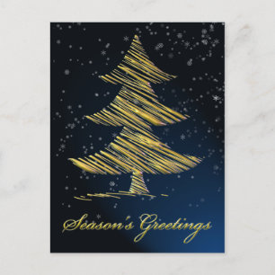 elegante blaue Weihnachtsgrüße PostCards Feiertagspostkarte