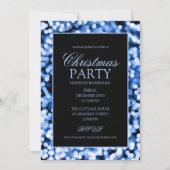 Elegante blaue Weihnachtsschnur beleuchtet Einladung (Vorderseite)