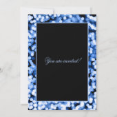 Elegante blaue Weihnachtsschnur beleuchtet Einladung (Rückseite)