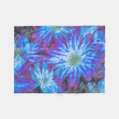 Elegante blaue weiße Blume Wasserfarbe Fleecedecke (Vorderseite (Horizontal))
