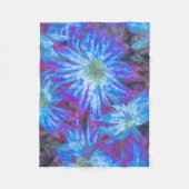 Elegante blaue weiße Blume Wasserfarbe Fleecedecke (Vorderseite)