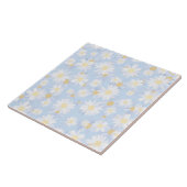 Elegante Blaue Weiße Gänseblümchen Fliese (Seite)