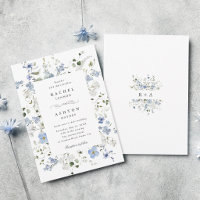 Elegante blaue weiße grüne florale Hochzeit