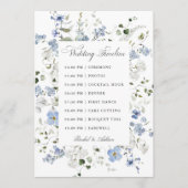 Elegante blaue weiße grüne florale Hochzeitszeitle Programm (Vorderseite)