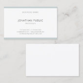 Elegante blaue weiße moderne minimalistische Vorla Visitenkarte (Vorne/Hinten)