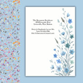 Elegante Blaue Wildblumen 1. Geburtstagsfeier Einladung