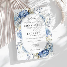 Elegante blaue Wildblumen Hochzeitsfeier mit flora