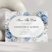 Elegante blaue Wildblumen Hochzeitsfeier mit flora Save The Date