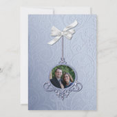 Elegante blaue Winter-Hochzeits-Einladung Einladung (Rückseite)