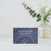 Elegante blaue Yogalehrer Mandala Visitenkarte (Stehend Vorderseite)