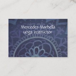 Elegante blaue Yogalehrer Mandala Visitenkarte